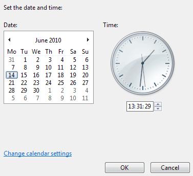 To change the date, click the black left and right arrows to move to the correct month. Then select the date you want. To change the time, click the up and down arrows below the clock.