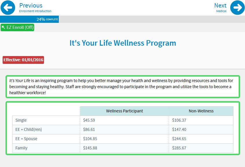 It s Your Life Wellness Program Screen Review the It s Your Life