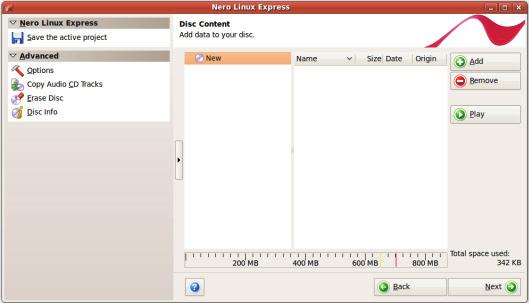 Compiling Data Disc 3 Compiling Data Disc With Nero Linux Express you can compile and burn all types of files and folders.