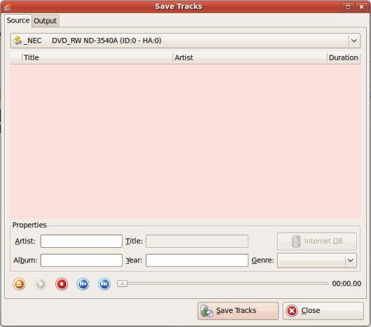 Music Save tracks 2. If you want the metadata to be filled out automatically, click the Internet DB button. The disc is analyzed and the required information is sent to freedb.