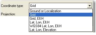 Converting Files Between Formats Depending on the data type of the converted/created file, the user can select the following coordinate type in the To/From fields: If