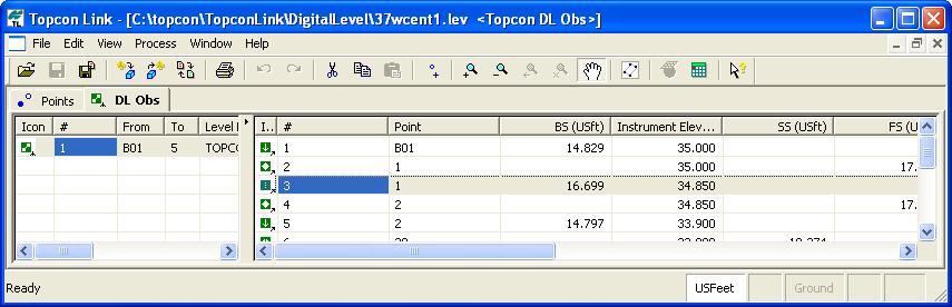 Editing Data in Topcon Link Figure 6-28 