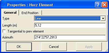 To edit the properties for a curve segment, double-click the desired segment in the horizontal alignment table. TIP In the graph view, double-click the segment to open the Properties dialog box. 2.