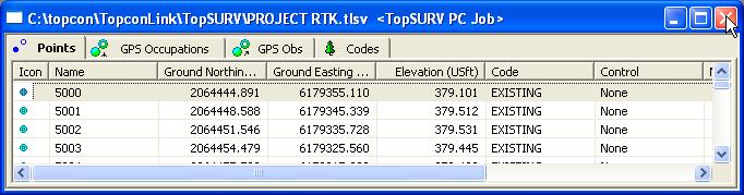Close File While several files can be open at the same time, it may take longer for Topcon Link to read or compute data if the files have a lot of data.