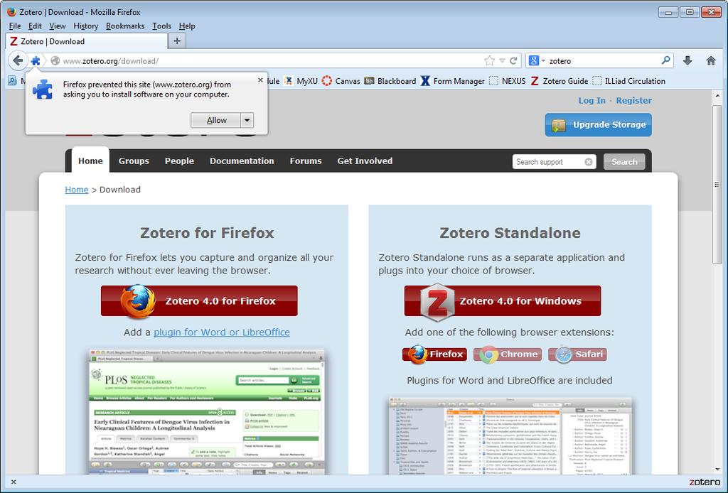 Download Zotero for FireFox 1. Using the FireFox browser go to Zotero: http://www.zotero.org 2. Click the Download Now button. 2 3.