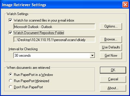 Scanning to the Desktop - Settings You can adjust the Image Retriever Settings to control how scanned images are delivered to your PC. Starting Image Retriever 1.