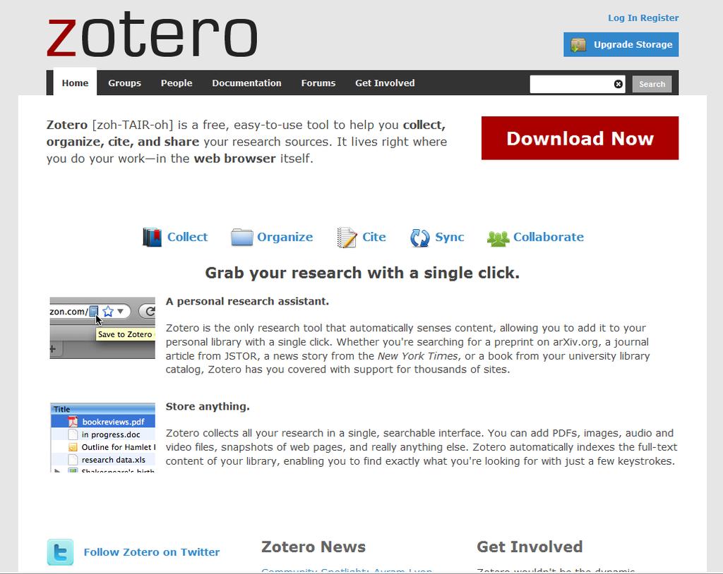 If you already have Firefox, check to make sure you have at least version 3.6. 2. Go to the Zotero website (http://www.zotero.org/). Choose Download Now.