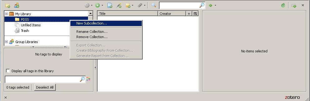 Create subfolders Right-click on the folder you created Select New