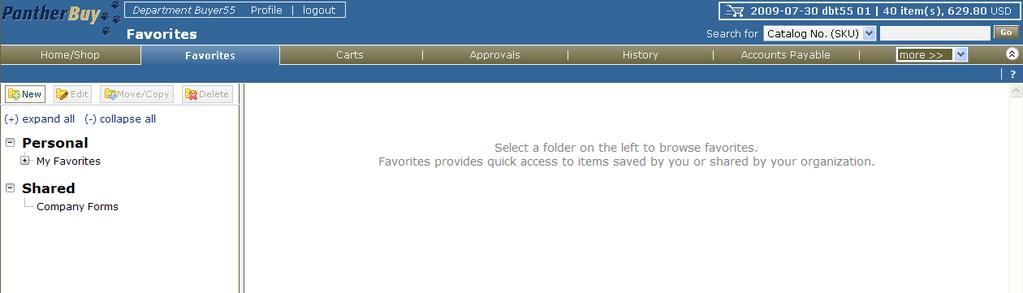Create a Favorites Folder Create a Favorites folder called Lab Supplies.