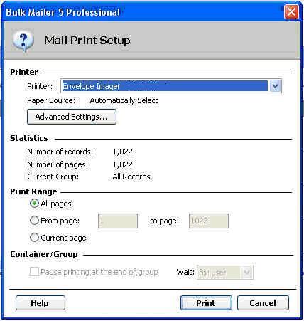 SECTION 3 OPERATING THE PRINTER 4. Click on the printer icon, to open the "Mail Print Setup" dialog box. - Make sure the corresponding Rena Systems printer driver is selected as your "Printer:".