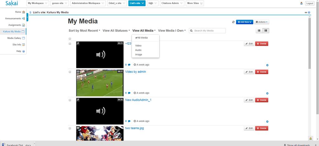 SECT ION 7 Managing a Media Gallery By default, users with maintain rle curse can manage the curse Media Gallery.
