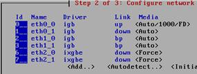 In the command line version of the NGFW Configuration Wizard, Interface IDs appear in the Id column and port names appear in the Name column.