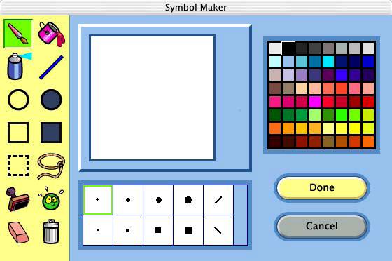 4 The Kidspiration Symbol Maker opens. Use the tools on the Tool palette to draw lines and shapes and edit the drawing.