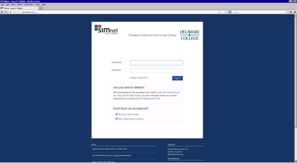 SIMnet Online Student Registration Guide Delaware Technical and Community College 1 https://dtcc.simnetonline.