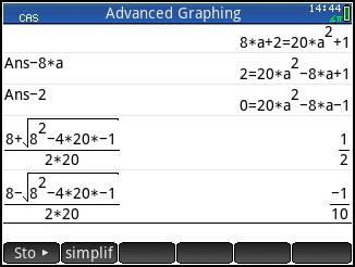 Tap to simplify our equation in a. Multiply both sides of the equation by 4a simply by pressing x u A a.