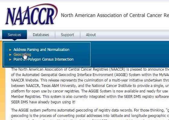 NAACCR Geocoding Tutorial Introduction The goal of the tutorial is to familiarize you with the NAACCR online geocoder.