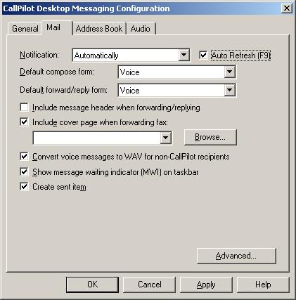 Changing mail delivery settings To view or change your mail settings Your administrator enters the default mail settings for you. You can change them if required.