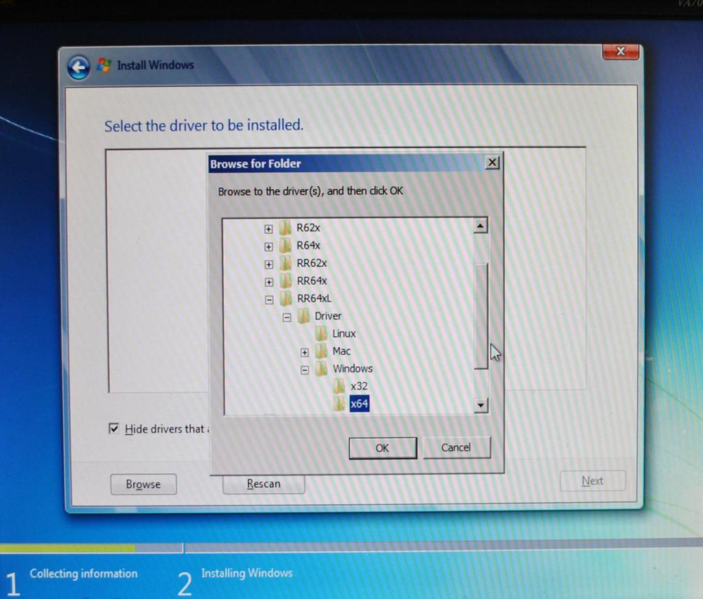 Installing the driver during a fresh Windows OS installation 1. Boot from the Windows Installation DVD. 2.