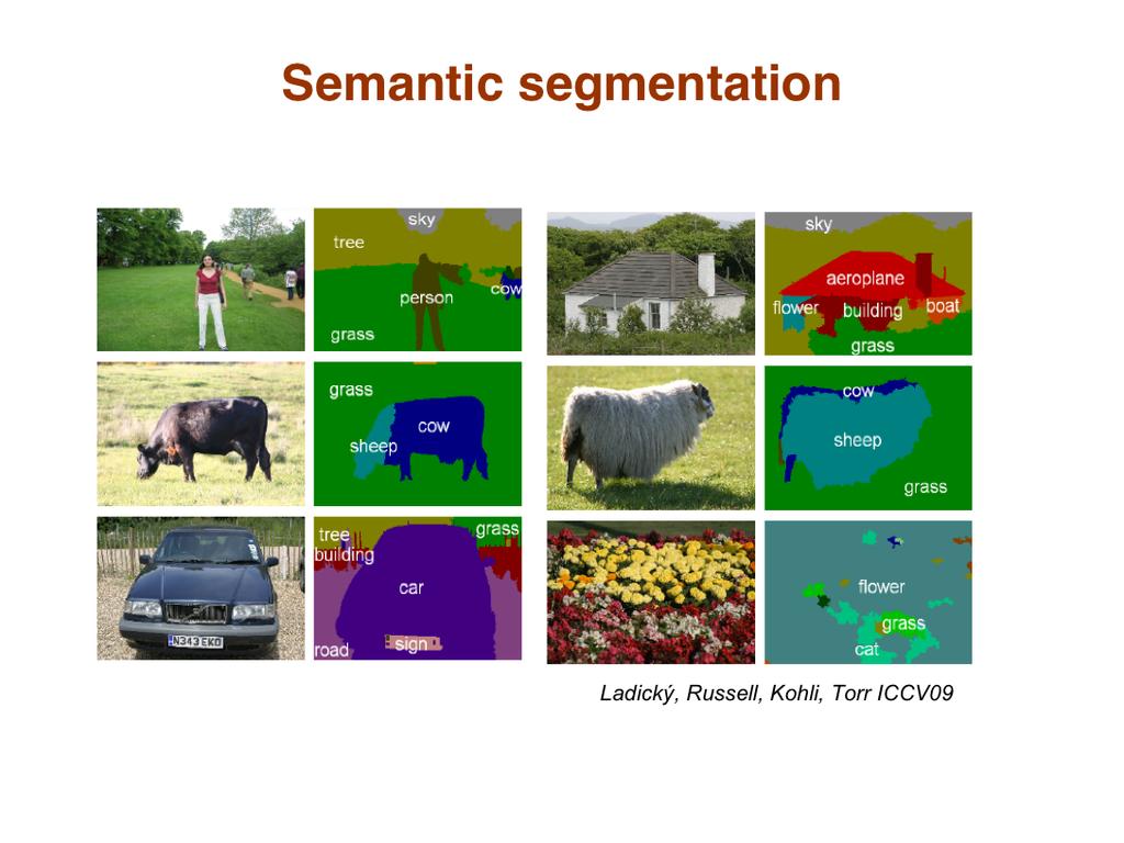 Another popular method for semantic segmentation belongs to Ladicky et al.