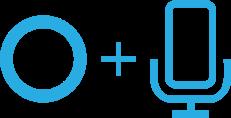 Cortana with voice is always shown as the circle, the plus, and the microphone. Treat this as a single graphic element and never split it or lay it out vertically.