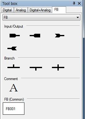 If the function block (common) is succeeded to store, the function block symbol appears in the