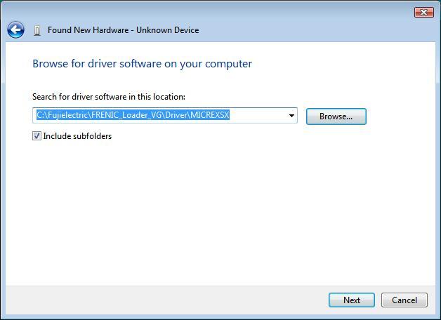 installed, select Driver MICREXSX and then click OK.