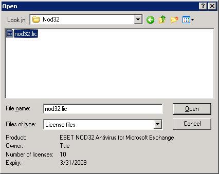 Chọn Next > để tiếp tục quá trình cài đặt Chọn file nod32.