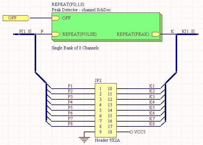 Multi-channel design tutorial 7. Nets that are common to all sub-sheets are connected in the normal way.