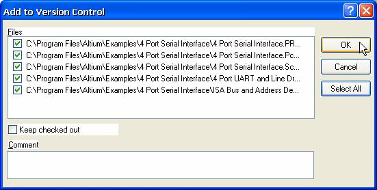Version Control System tutorial 6. Select the documents in the project that you wish to come under version control.