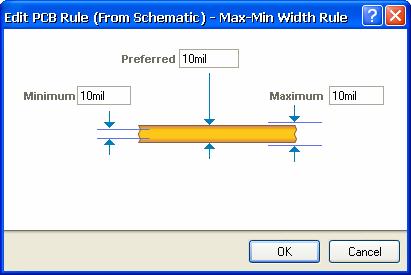 If this is clicked the resulting Parameter Properties dialog will include an button, click this to display the Choose Design Rule dialog,where the rule type can be chosen, and then configured in an