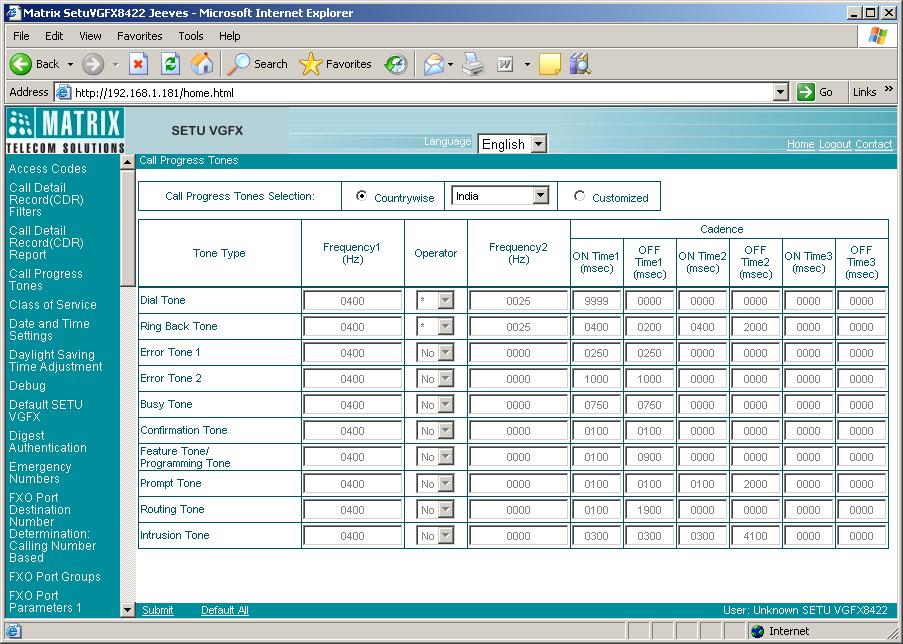 Time Zone: Select the time zone from the given combo box depending on the country of installation of SETU VGFX.