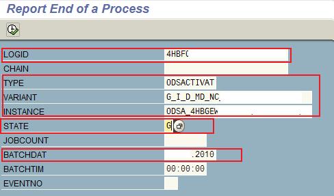 6) In another session, go to transaction SE38. In the program field enter the program name RSPC_PROCESS_FINISH this is the program used to trigger the process chain.