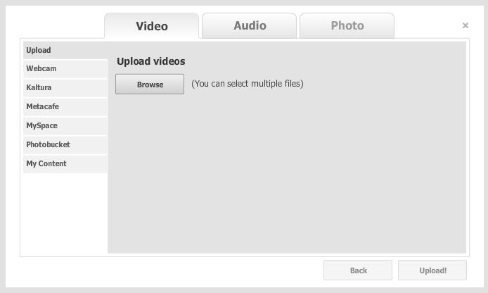 Select the Transcoding Profile to use in this upload session using the drop-down menu 3.