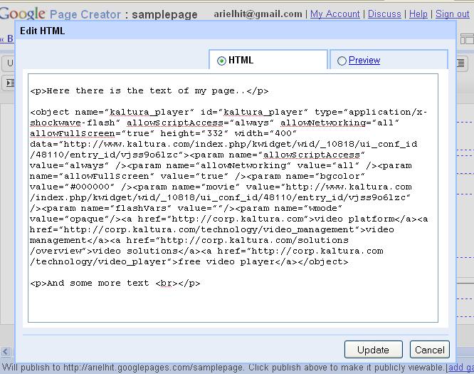 3. Add the embed code to your website HTML source and you're done Creating