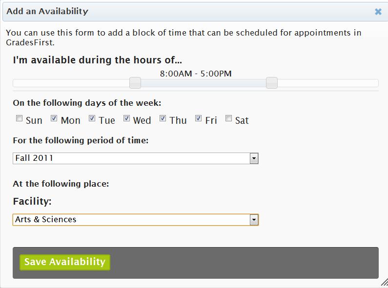 First click the My Availability tab from your Home page.