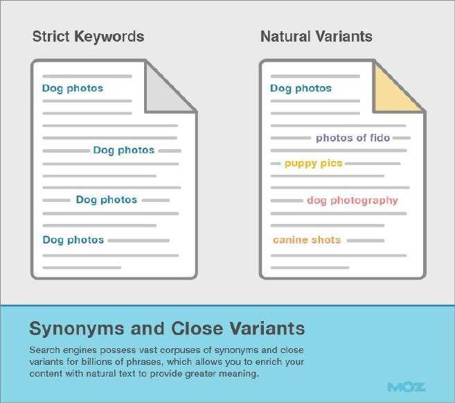 Keywords and synonyms