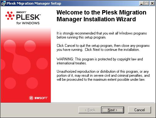 Preparing for Migration 22 Installing Migration Manager Run the installation file and follow the installation wizard instructions: 1 When the first screen of the installation wizard appears, click