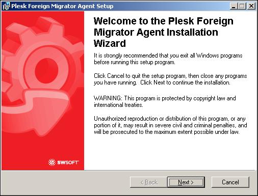 Preparing for Migration 24 Installing Migration Agent Run the Migration Agent installation file and follow the installation wizard instructions: 1 When the first screen of the installation wizard