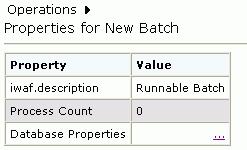 Creating a Statement and Generating a Schema The batch properties information appears in the right pane. 5. Place the cursor over Operations and choose whether to add stored procedures or statements.