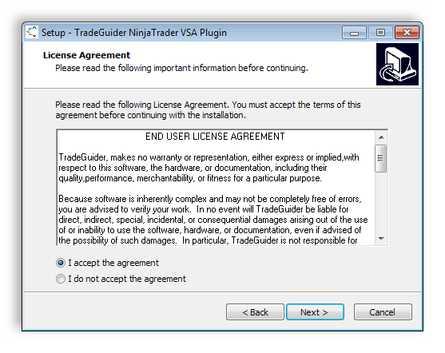 The License Agreement is displayed in the next dialog window.
