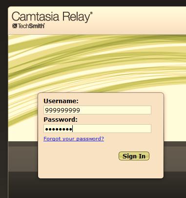 Login to Camtasia Relay as an Administrator Go to your Camtaisa Relay URL and Sign In