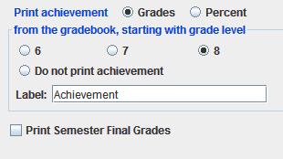check the box on the Course Information Page in PowerSchool to Exclude Achievement Grade from Standards Report Card: For the Middle School Standards Based Report Cards you