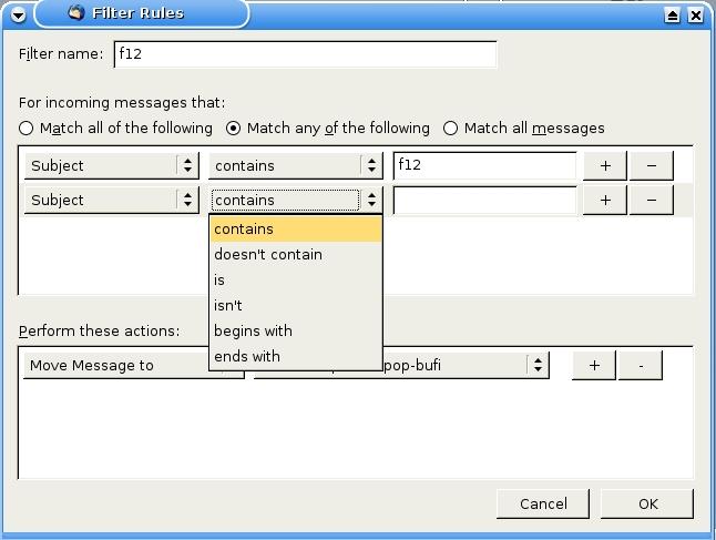 Using message filters - Set relation