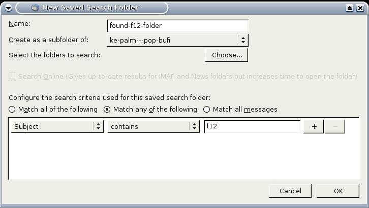 New saved search folder Create new Virtual