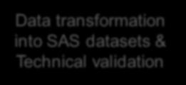TKSAS server Data Predetermined Import folder Data transformation into SAS datasets & Technical validation Metadata Metadata editor application exist Database Data validation application SAS/EG
