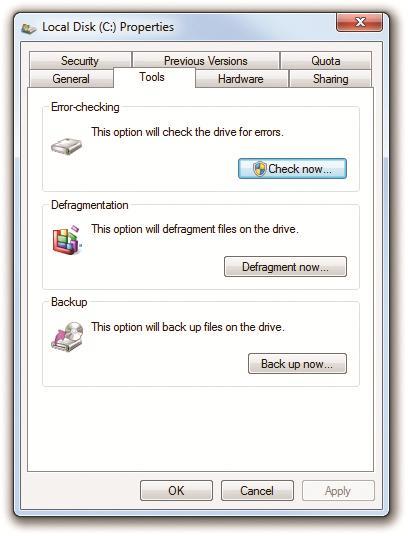 Error-checking (continued) Can check the drive Can be set to fix errors automatically