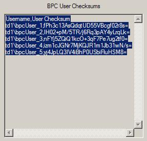 6. Enter the End Index 7. Click the Generate Checksums button. 8. The resulting checksum will be displayed in the BPC User Checksum textbox on the right. 5.