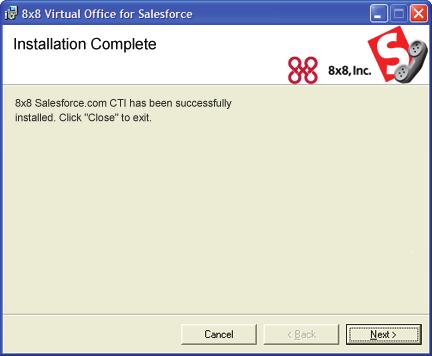 When the installation is complete, you will see the screen below. Click Close.
