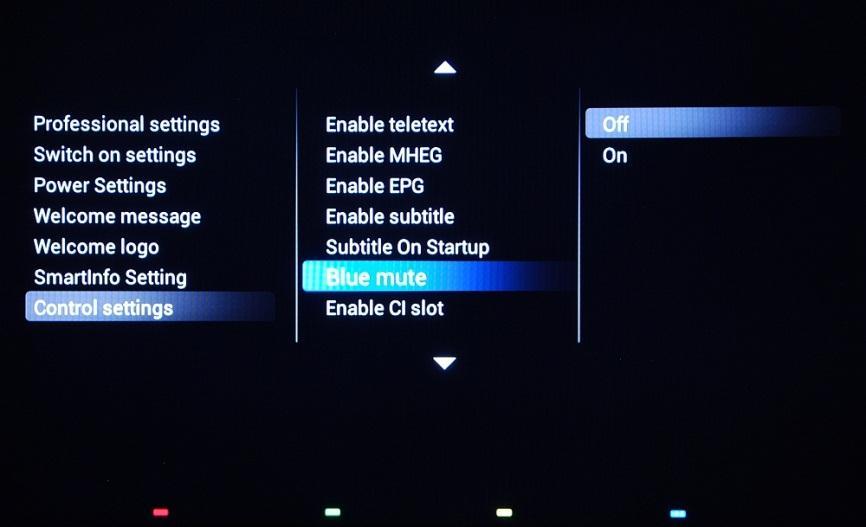 subtitles services available [On]: Subtitles services available [Automatic]: Subtitles services when TV audio is muted [Blue