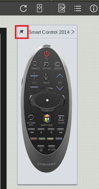 Figure 12: Unpin Button 5. Zoom in/out on the TV screen. 6. Observe that the remote control remains unmoved.